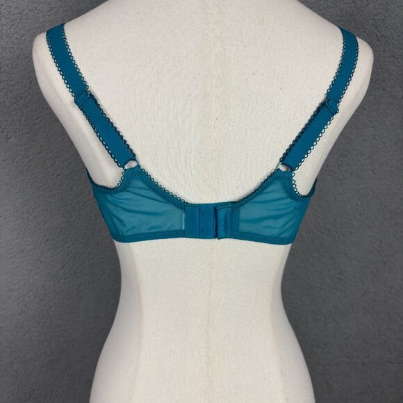 Simone Perele Women's Opaline French Full Cup Sheer Bra Underwire Green 36C NWTs - Picture 4 of 8